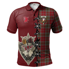 Lindsay Weathered Tartan Polo Shirt - Lion Rampant And Celtic Thistle Style
