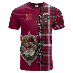 Little Tartan T-shirt - Lion Rampant And Celtic Thistle Style