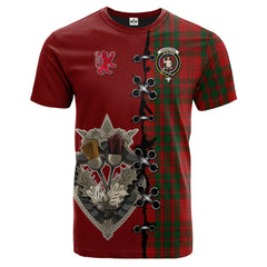 Livingston Tartan T-shirt - Lion Rampant And Celtic Thistle Style