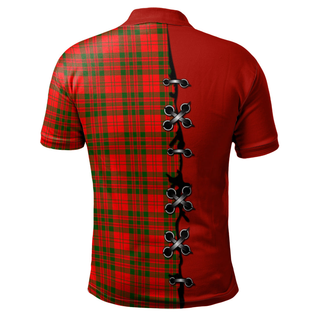Livingston Modern Tartan Polo Shirt - Lion Rampant And Celtic Thistle Style