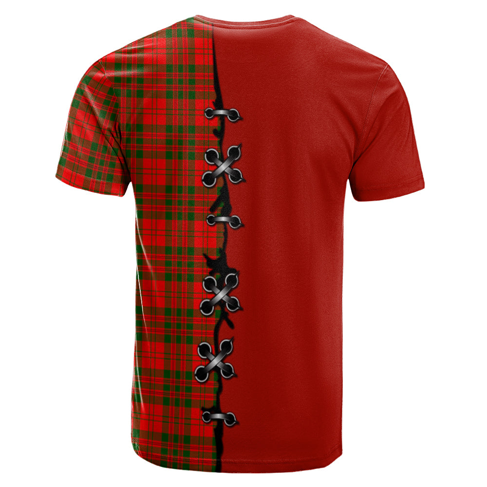 Livingston Modern Tartan T-shirt - Lion Rampant And Celtic Thistle Style
