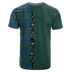 Lockhart Tartan T-shirt - Lion Rampant And Celtic Thistle Style