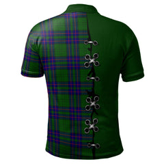 Lockhart Modern Tartan Polo Shirt - Lion Rampant And Celtic Thistle Style