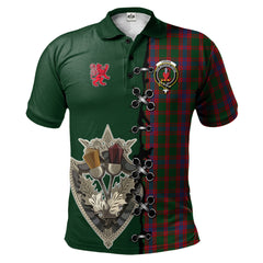 Logan Tartan Polo Shirt - Lion Rampant And Celtic Thistle Style