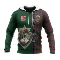 Logan Tartan Hoodie - Lion Rampant And Celtic Thistle Style