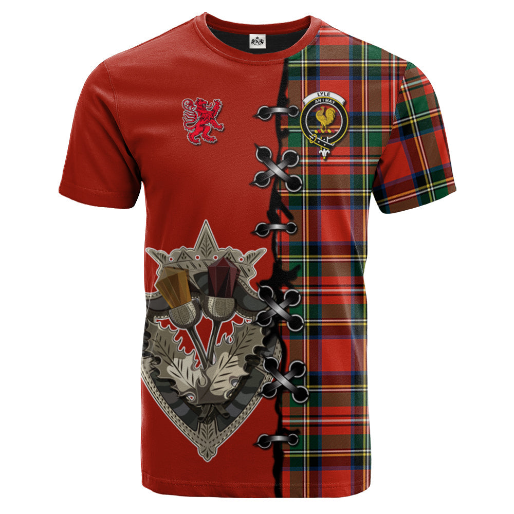 Lyle Tartan T-shirt - Lion Rampant And Celtic Thistle Style