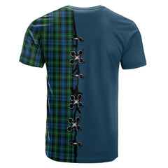 Lyon Tartan T-shirt - Lion Rampant And Celtic Thistle Style