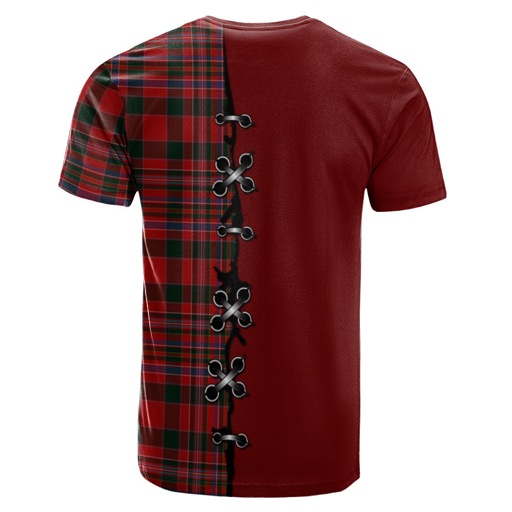MacAlister Tartan T-shirt - Lion Rampant And Celtic Thistle Style