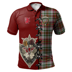 MacAlister Dress Tartan Polo Shirt - Lion Rampant And Celtic Thistle Style