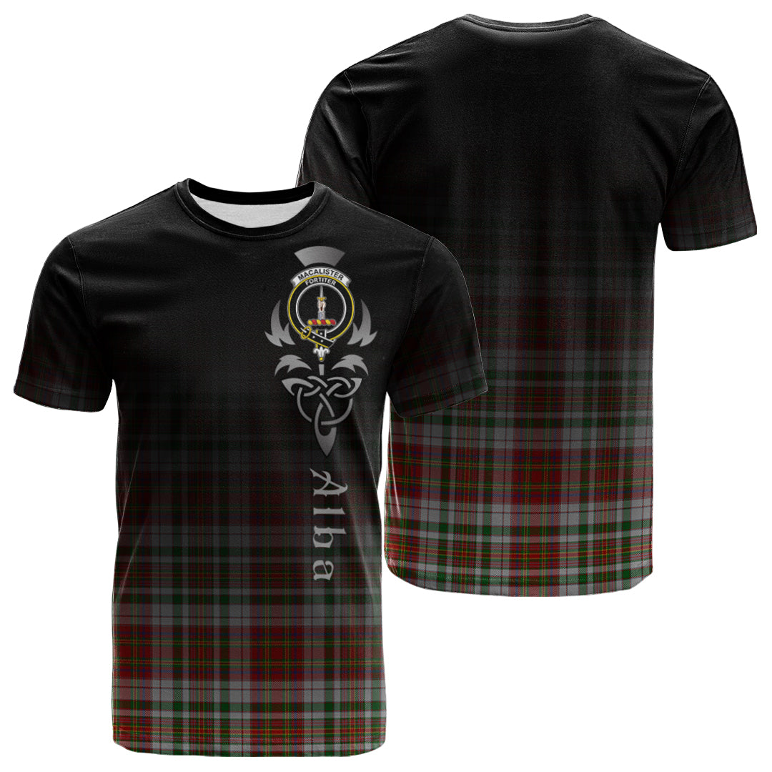MacAlister Dress Tartan Crest T-shirt - Alba Celtic Style