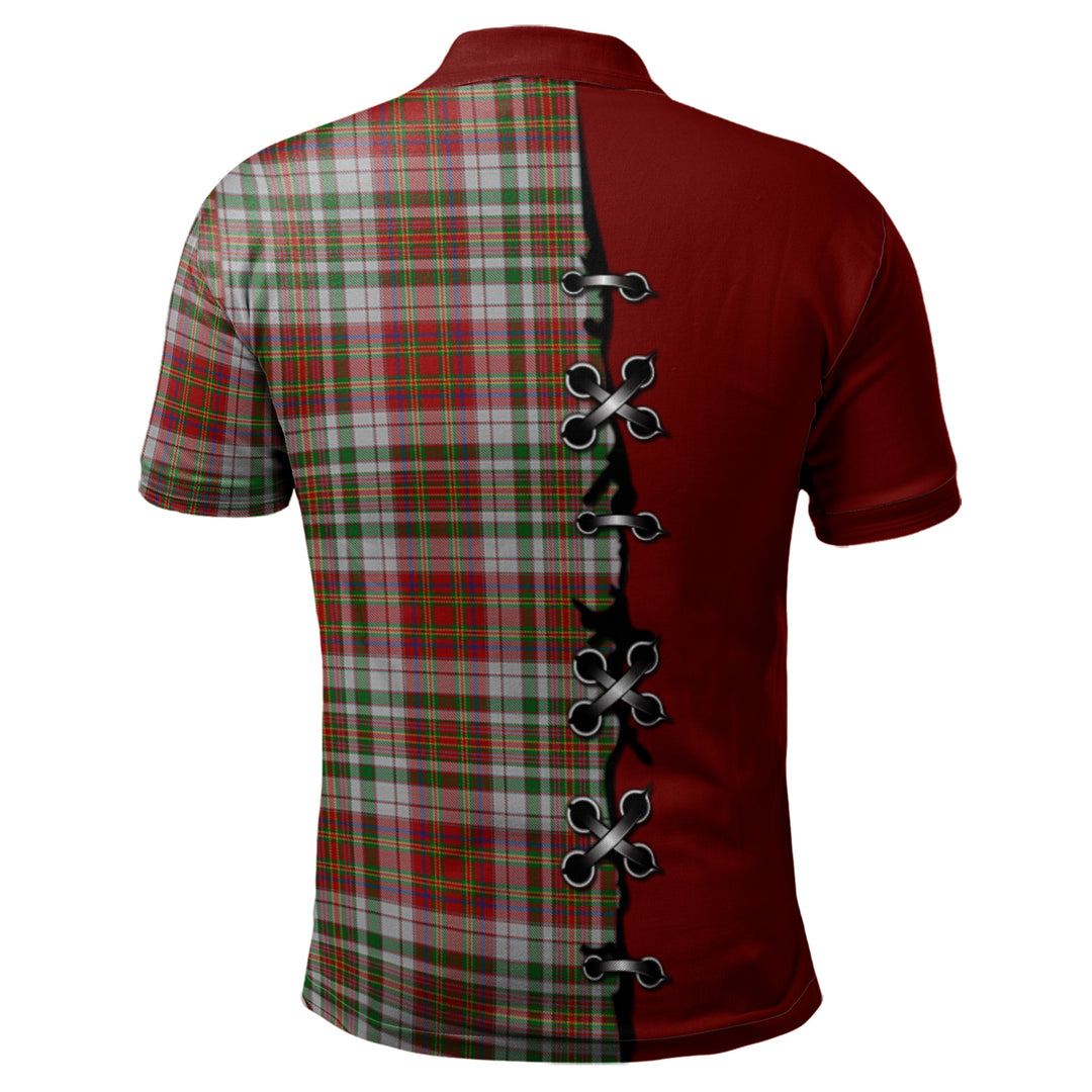 MacAlister Dress Tartan Polo Shirt - Lion Rampant And Celtic Thistle Style
