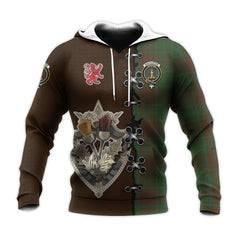 MacAlister of Glenbarr Hunting Tartan Hoodie - Lion Rampant And Celtic Thistle Style