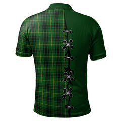 MacArthur Tartan Polo Shirt - Lion Rampant And Celtic Thistle Style