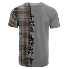 MacBain Dress Tartan T-shirt - Lion Rampant And Celtic Thistle Style