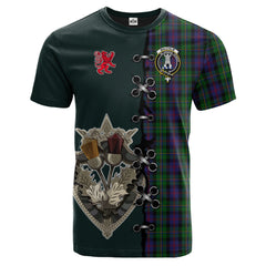 MacCallum Tartan T-shirt - Lion Rampant And Celtic Thistle Style
