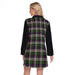 MacCallum Dress Tartan Women's Lapel Shirt Dress With Long Sleeve