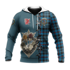 MacCorquodale Tartan Hoodie - Lion Rampant And Celtic Thistle Style