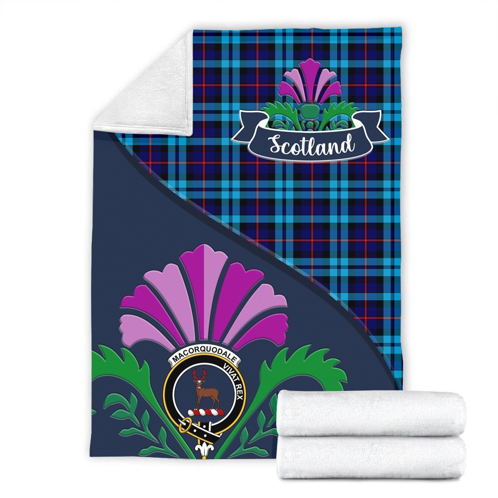 MacCorquodale Tartan Crest Premium Blanket - Thistle Style