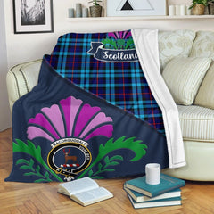 MacCorquodale Tartan Crest Premium Blanket - Thistle Style