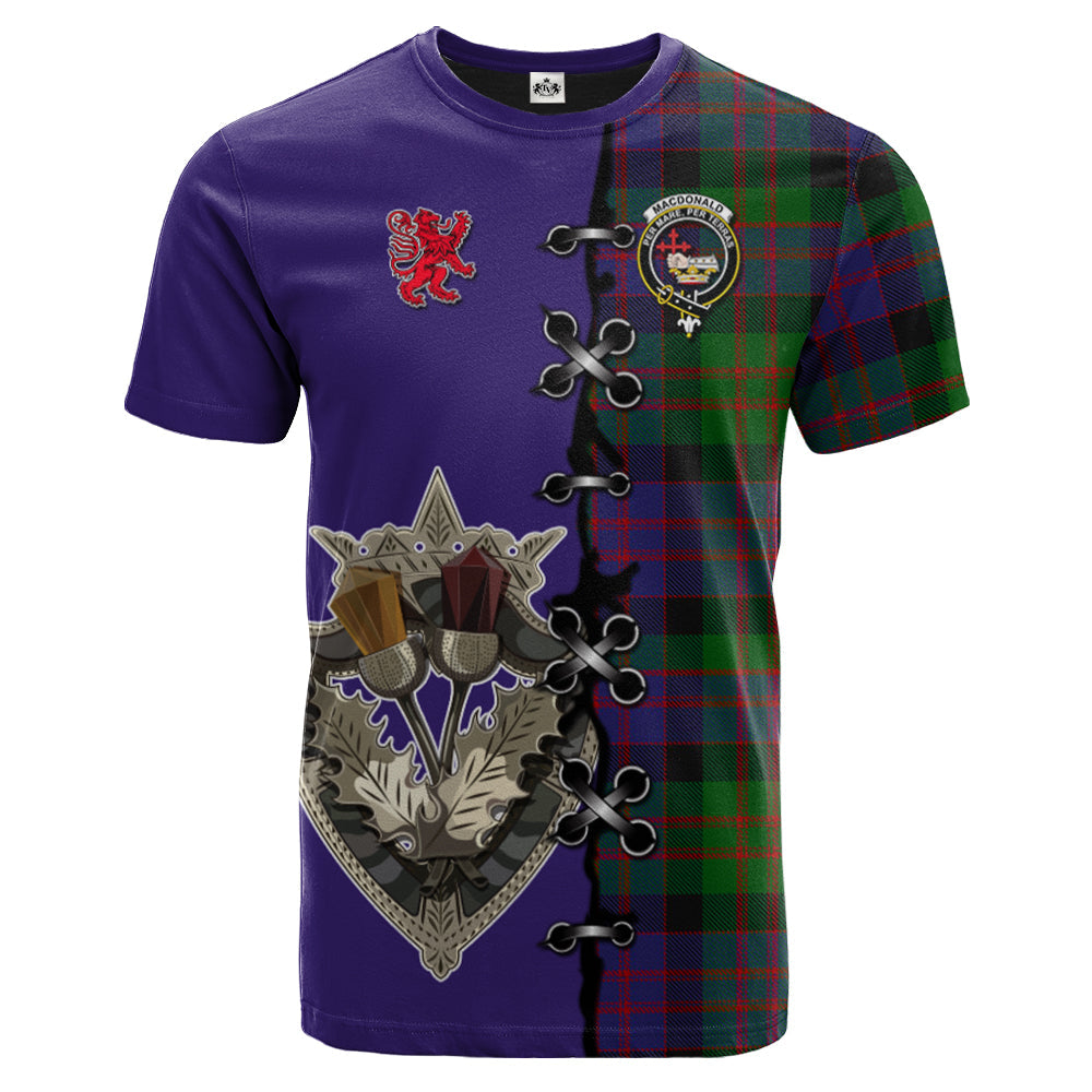 MacDonald Tartan T-shirt - Lion Rampant And Celtic Thistle Style