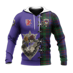 MacDonald Tartan Hoodie - Lion Rampant And Celtic Thistle Style