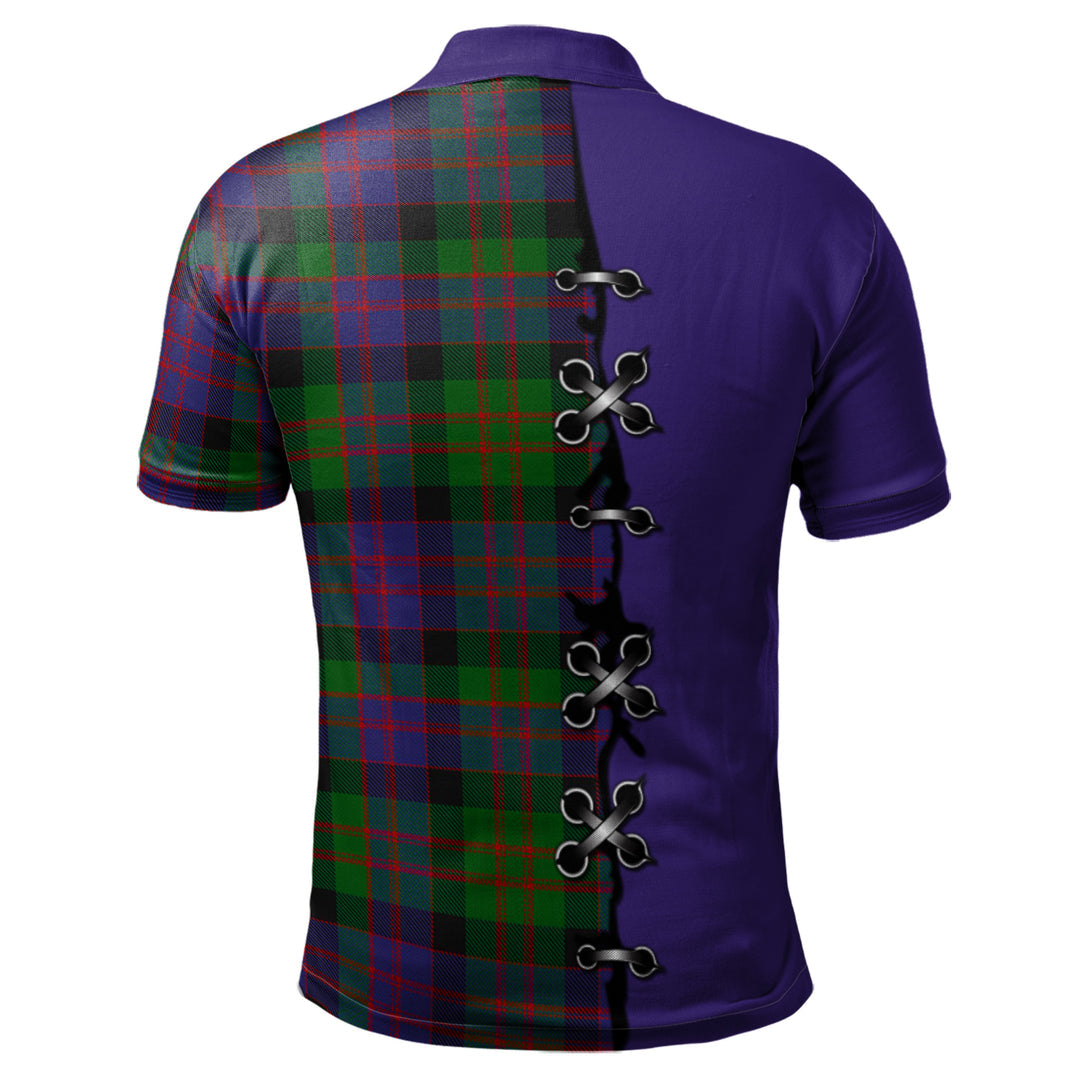 MacDonald Tartan Polo Shirt - Lion Rampant And Celtic Thistle Style