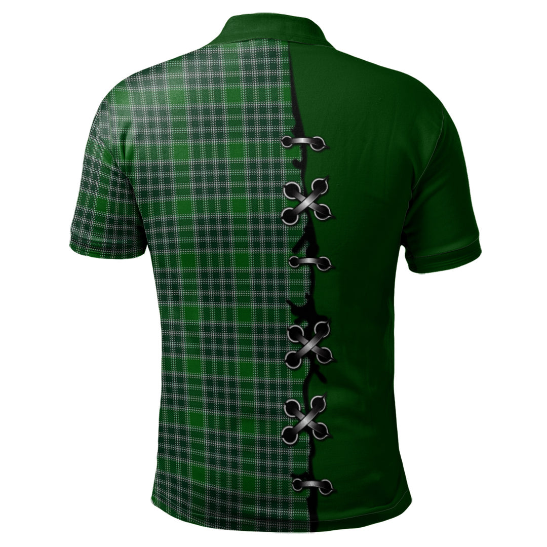 MacDonald, Lord of the Isles Hunting Tartan Polo Shirt - Lion Rampant And Celtic Thistle Style