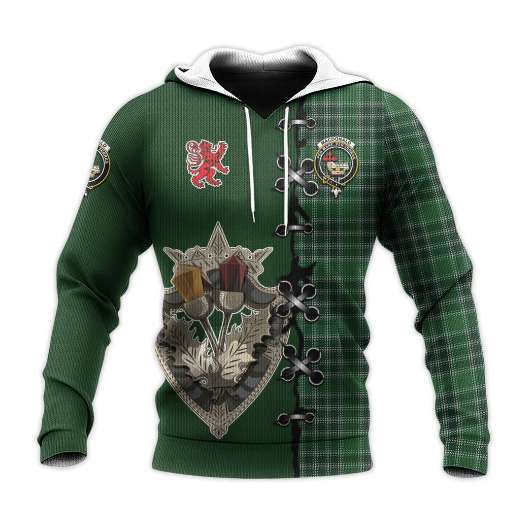 MacDonald, Lord of the Isles Hunting Tartan Hoodie - Lion Rampant And Celtic Thistle Style