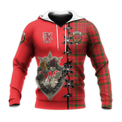 MacDonnell of Keppoch Modern Tartan Hoodie - Lion Rampant And Celtic Thistle Style