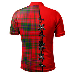 MacDougall Modern Tartan Polo Shirt - Lion Rampant And Celtic Thistle Style