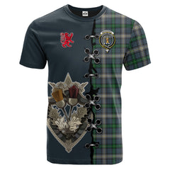 MacDowall Tartan T-shirt - Lion Rampant And Celtic Thistle Style