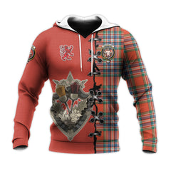 MacFarlane Ancient Tartan Hoodie - Lion Rampant And Celtic Thistle Style