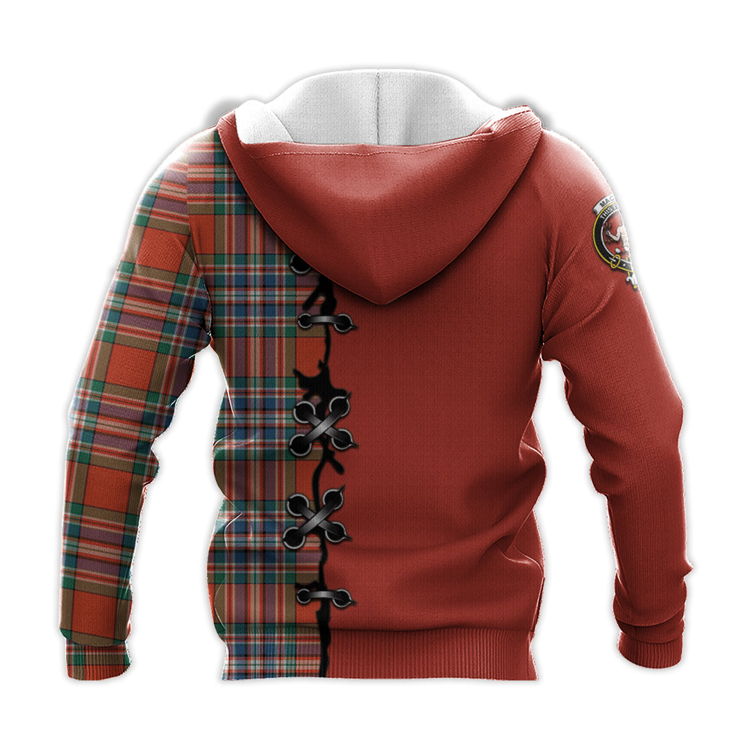 MacFarlane Ancient Tartan Hoodie - Lion Rampant And Celtic Thistle Style