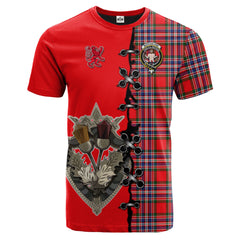 MacFarlane Modern Tartan T-shirt - Lion Rampant And Celtic Thistle Style