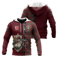 MacFarlane Red Tartan Hoodie - Lion Rampant And Celtic Thistle Style