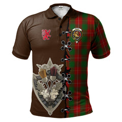 MacFie Tartan Polo Shirt - Lion Rampant And Celtic Thistle Style
