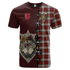 MacFie Dress Tartan T-shirt - Lion Rampant And Celtic Thistle Style