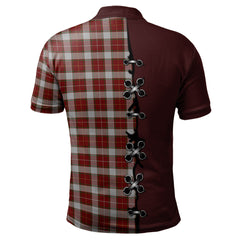 MacFie Dress Tartan Polo Shirt - Lion Rampant And Celtic Thistle Style