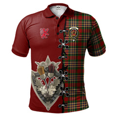 MacGill Tartan Polo Shirt - Lion Rampant And Celtic Thistle Style