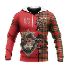 MacGill Modern Tartan Hoodie - Lion Rampant And Celtic Thistle Style