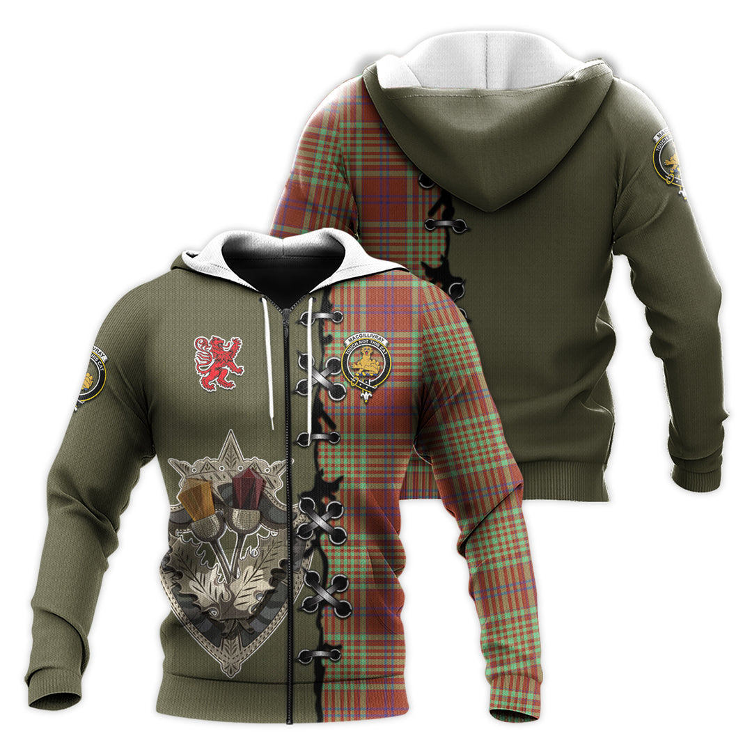 MacGillivray Hunting Ancient Tartan Hoodie - Lion Rampant And Celtic Thistle Style