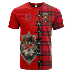 MacGillivray Modern Tartan T-shirt - Lion Rampant And Celtic Thistle Style