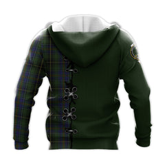 MacInnes Tartan Hoodie - Lion Rampant And Celtic Thistle Style