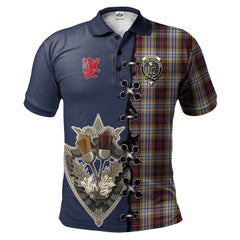 MacInnes Ancient Hunting Tartan Polo Shirt - Lion Rampant And Celtic Thistle Style