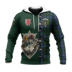 MacIntyre Tartan Hoodie - Lion Rampant And Celtic Thistle Style