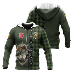 MacIver Hunting Tartan Hoodie - Lion Rampant And Celtic Thistle Style