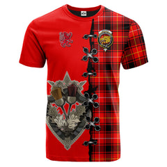 MacIver Modern Tartan T-shirt - Lion Rampant And Celtic Thistle Style