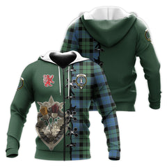 MacKay Ancient Tartan Hoodie - Lion Rampant And Celtic Thistle Style