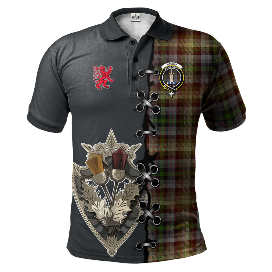 MacKay of Strathnaver Tartan Polo Shirt - Lion Rampant And Celtic Thistle Style