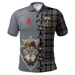 MacKay Weathered Tartan Polo Shirt - Lion Rampant And Celtic Thistle Style